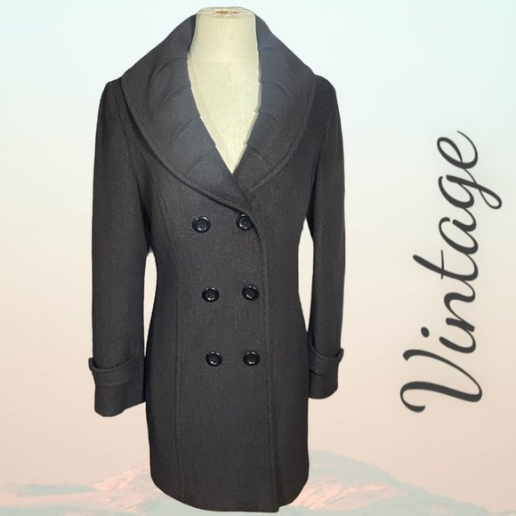 Jackets & Blazers - BEAUTIFUL DARK CHOCOLATE VINTAGE WOOL JACKET (SIZE 36)